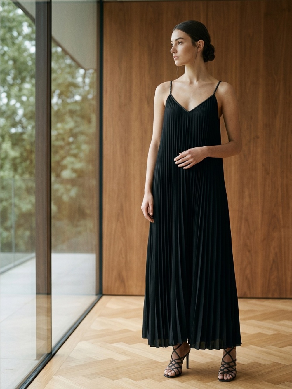 BRUNELLO CUCINELLI
Monili-strap V-neck maxi dress